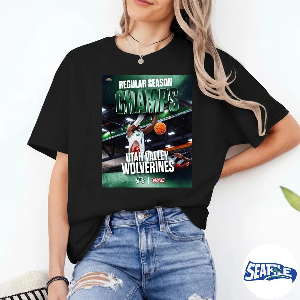 Official Utah Valley Wolverines Clinches Wac Regular Season Champs Poster t-shirt
