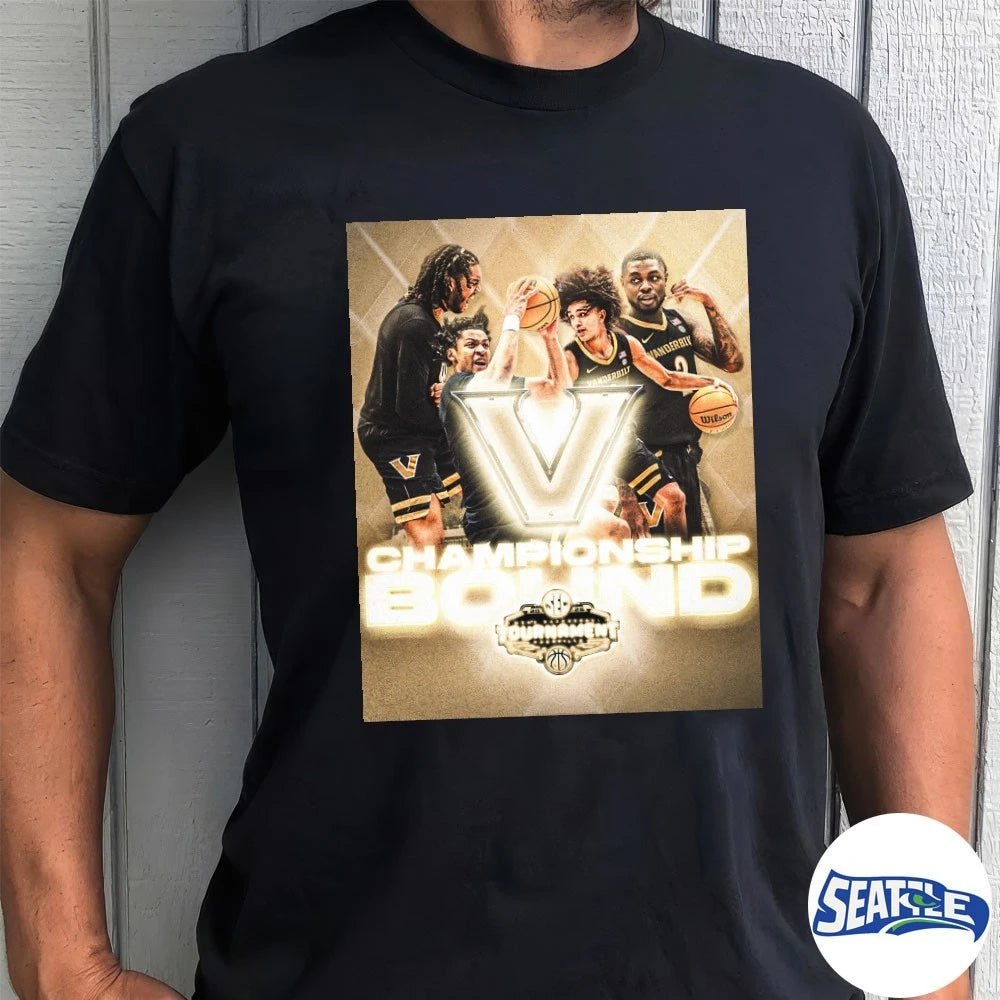 Official Vanderbilt Commodores 2026 SEC Men’s Basketball Tournament Championship Game Bound Poster t-shirt