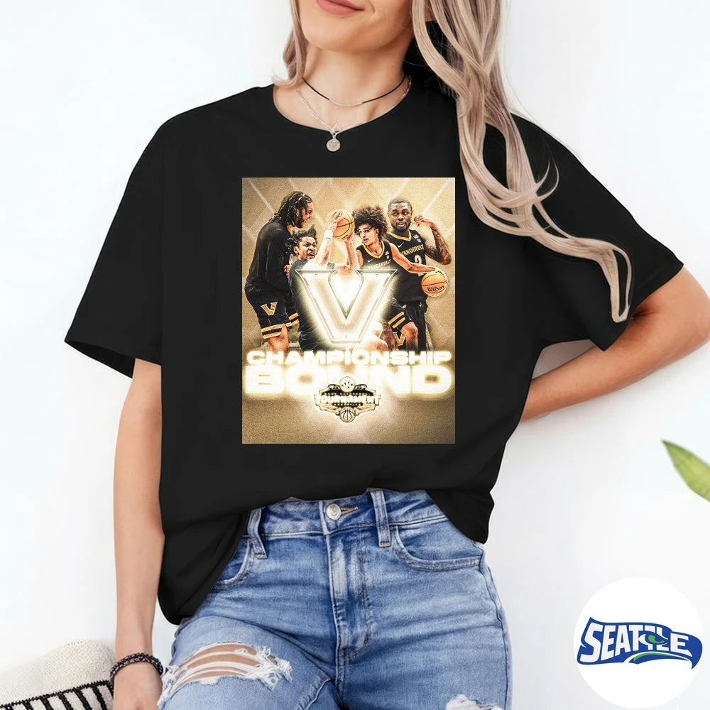 Official Vanderbilt Commodores 2026 SEC Men’s Basketball Tournament Championship Game Bound Poster t-shirt
