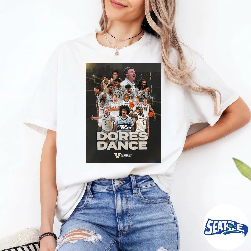 Official Vanderbilt Commodores Men’s Basketball 2026 March Madness Dores Dance Poster t-shirt