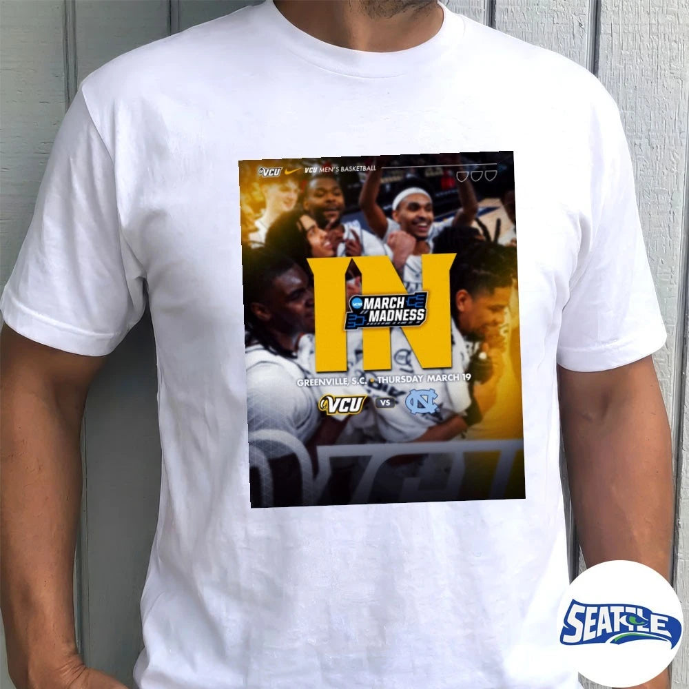 Official VCU Rams Vs North Carolina Tar Heels NCAA March Madness March 19 2026 Greenville, S.C Poster t-shirt