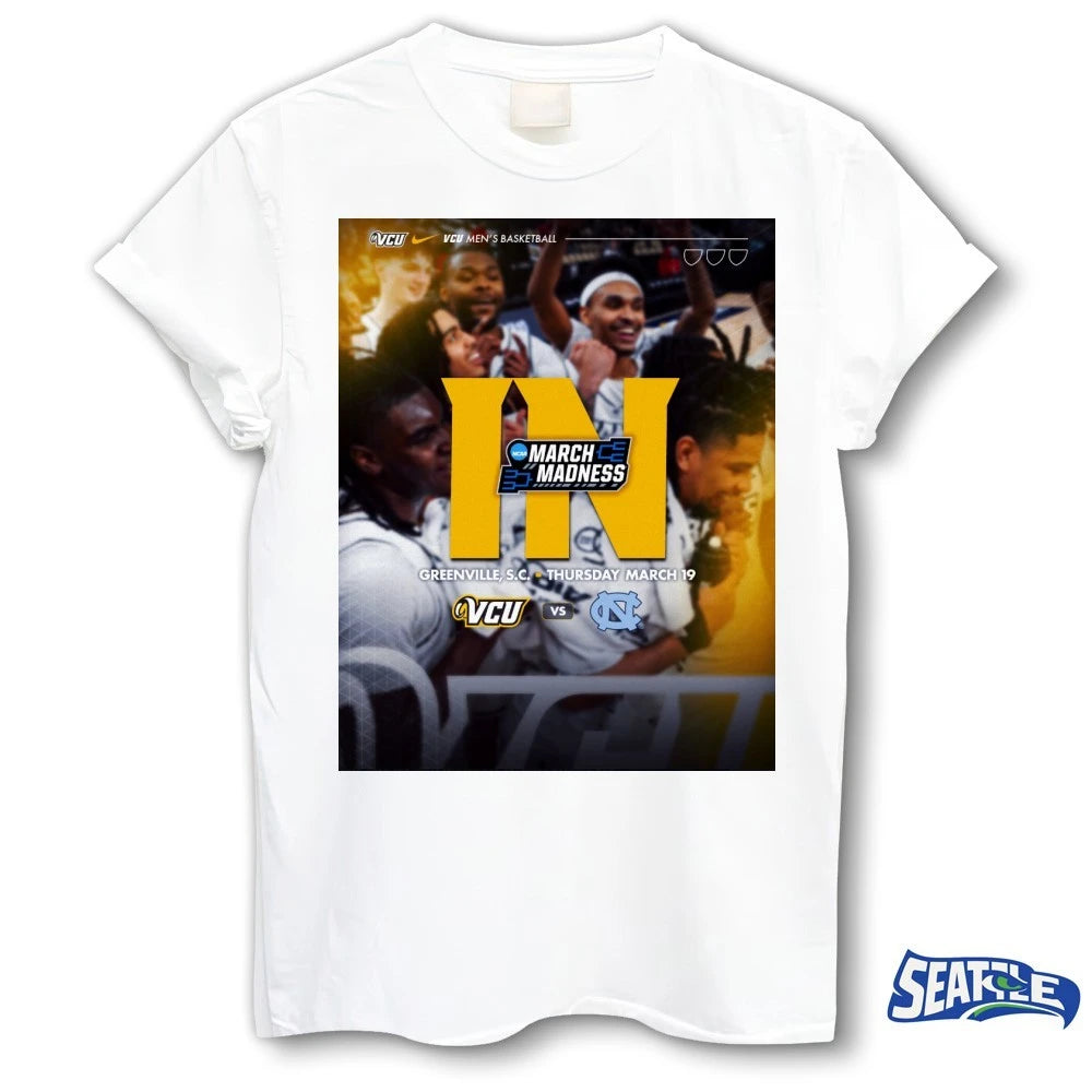 Official VCU Rams Vs North Carolina Tar Heels NCAA March Madness March 19 2026 Greenville, S.C Poster t-shirt