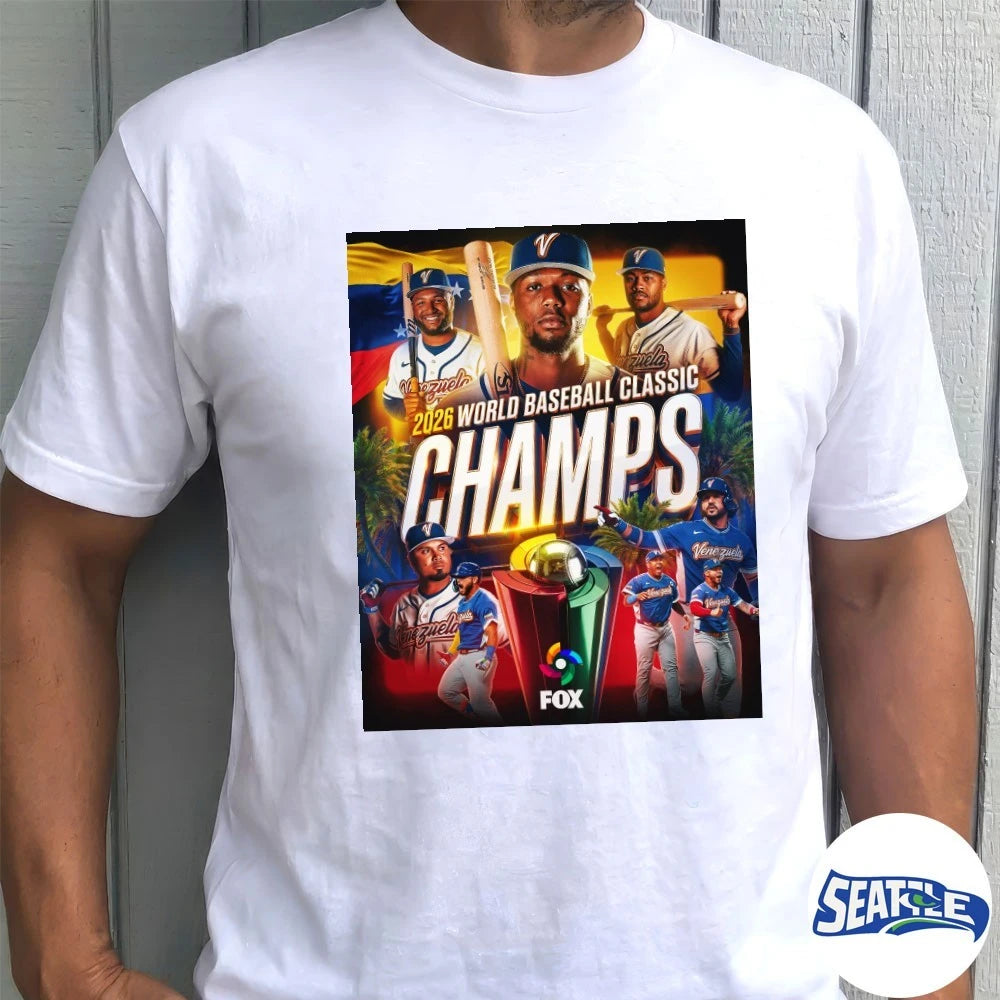 Official Venezuela Wins The World Baseball Classic 2026 FOX Sports MLB Poster t-shirt