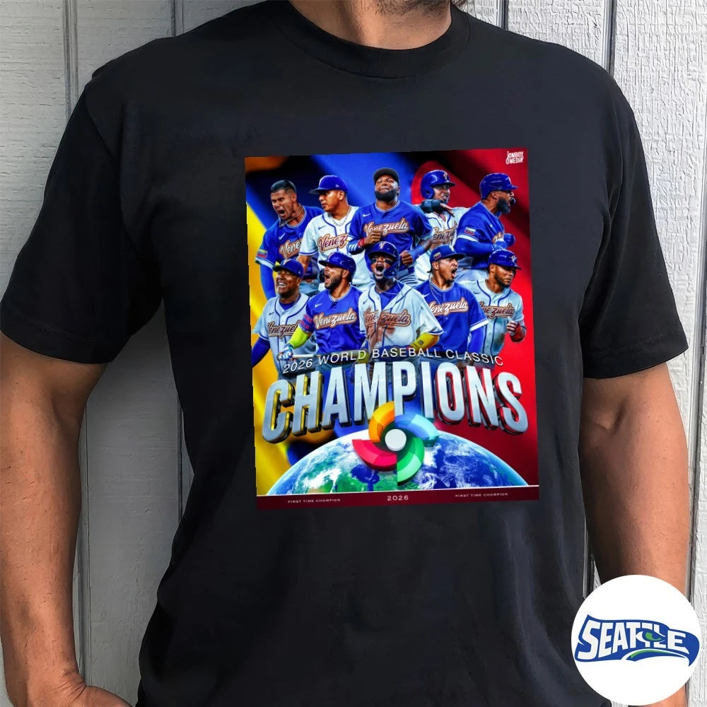 Official Venezuela Wins The World Baseball Classic Champions 2026 First Time Champions Poster t-shirt