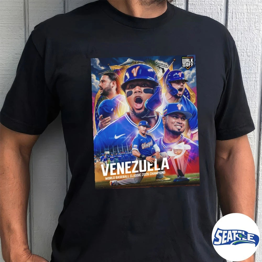 Official Venezuela World Baseball Classic 2026 Champions Bleacher Report Poster t-shirt