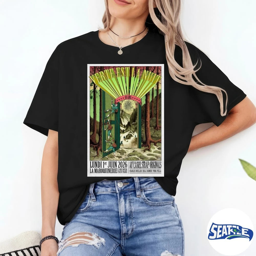 Official Verte Est La Nuit Paris France June 1 2026 Poster t-shirt