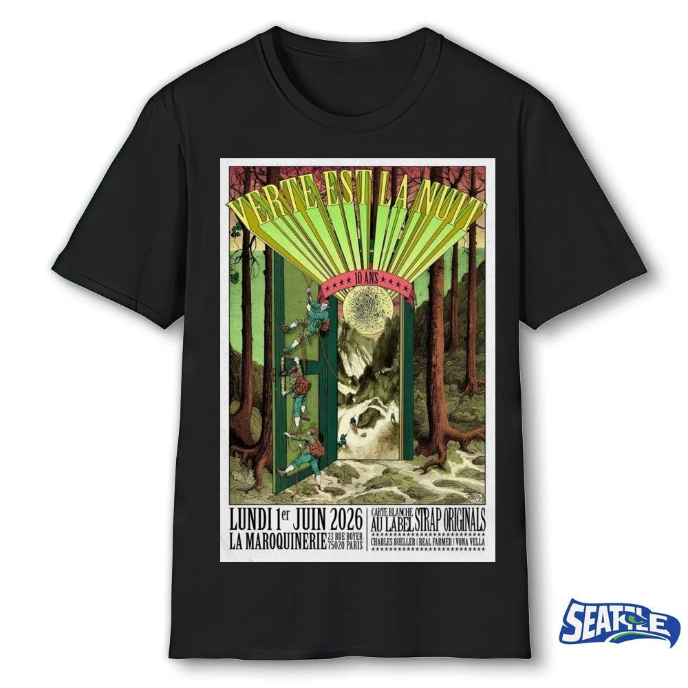 Official Verte Est La Nuit Paris France June 1 2026 Poster t-shirt