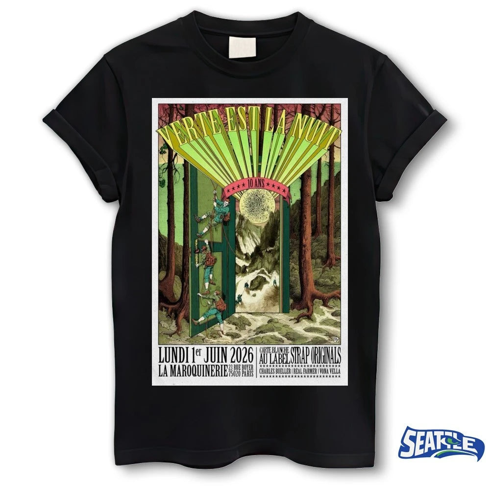 Official Verte Est La Nuit Paris France June 1 2026 Poster t-shirt