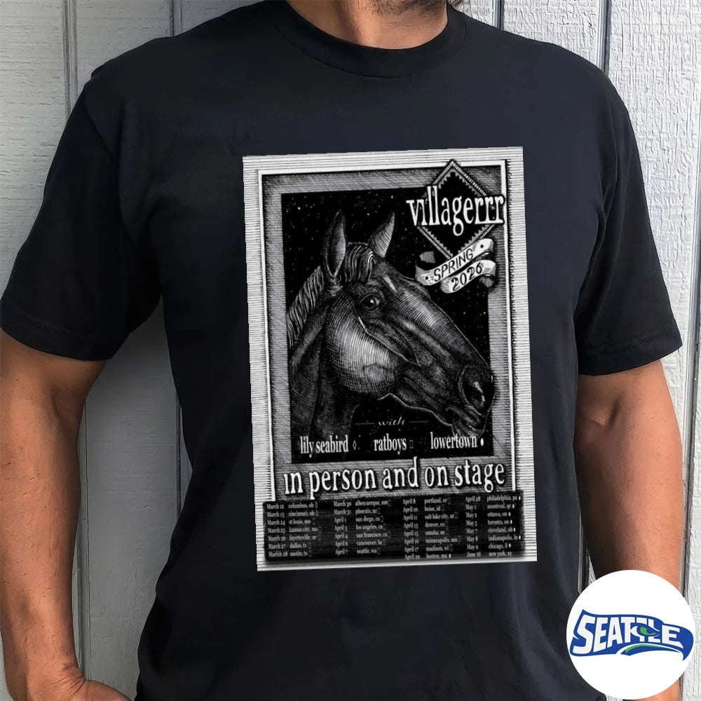 Official Villagerrr In Person And On Stage 2026 Spring Tour Poster t-shirt