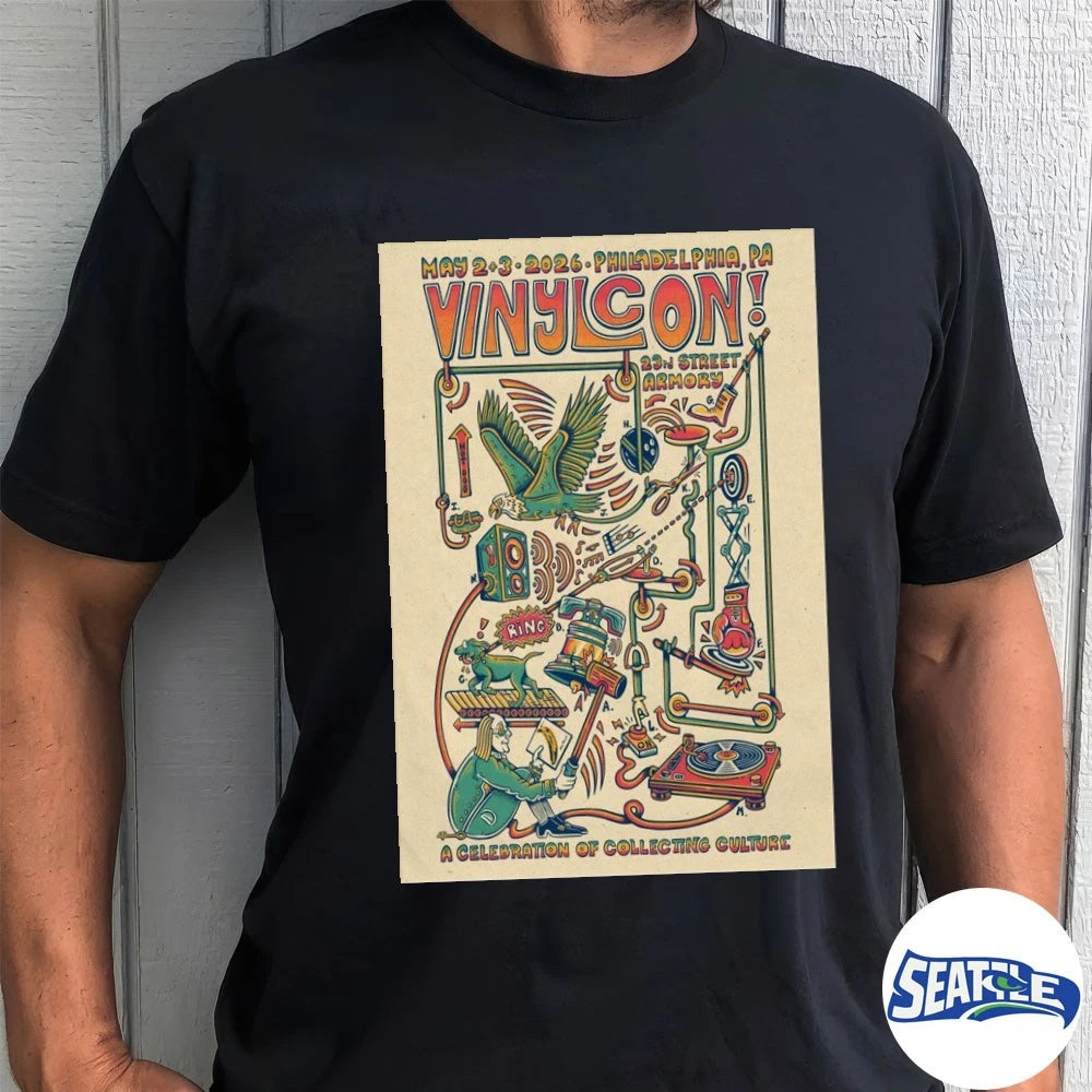 Official Vinylcon! A Celebration Of Collection Culture May 2-3 2026 Philadelphia PA Poster t-shirt
