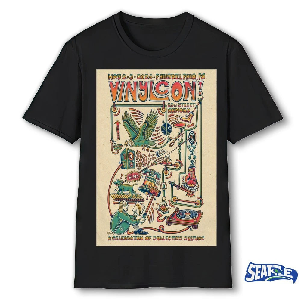 Official Vinylcon! A Celebration Of Collection Culture May 2-3 2026 Philadelphia PA Poster t-shirt