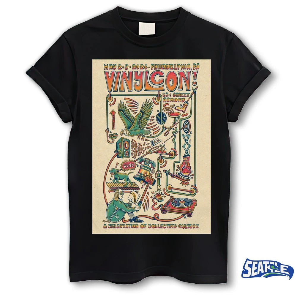 Official Vinylcon! A Celebration Of Collection Culture May 2-3 2026 Philadelphia PA Poster t-shirt