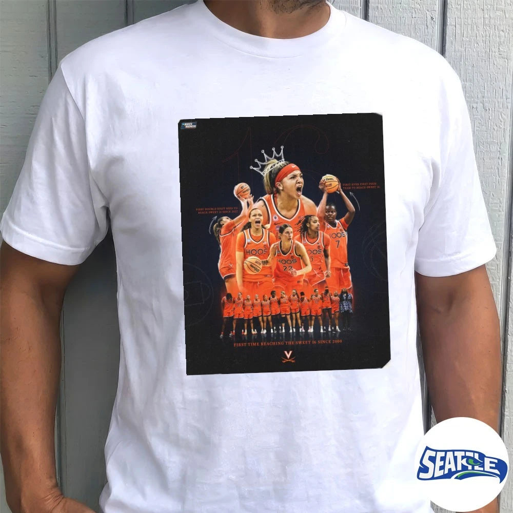 Official Virginia Cavaliers Women’s Basketball First Time Reaching The Sweet Sixteen Since 2000 Poster t-shirt