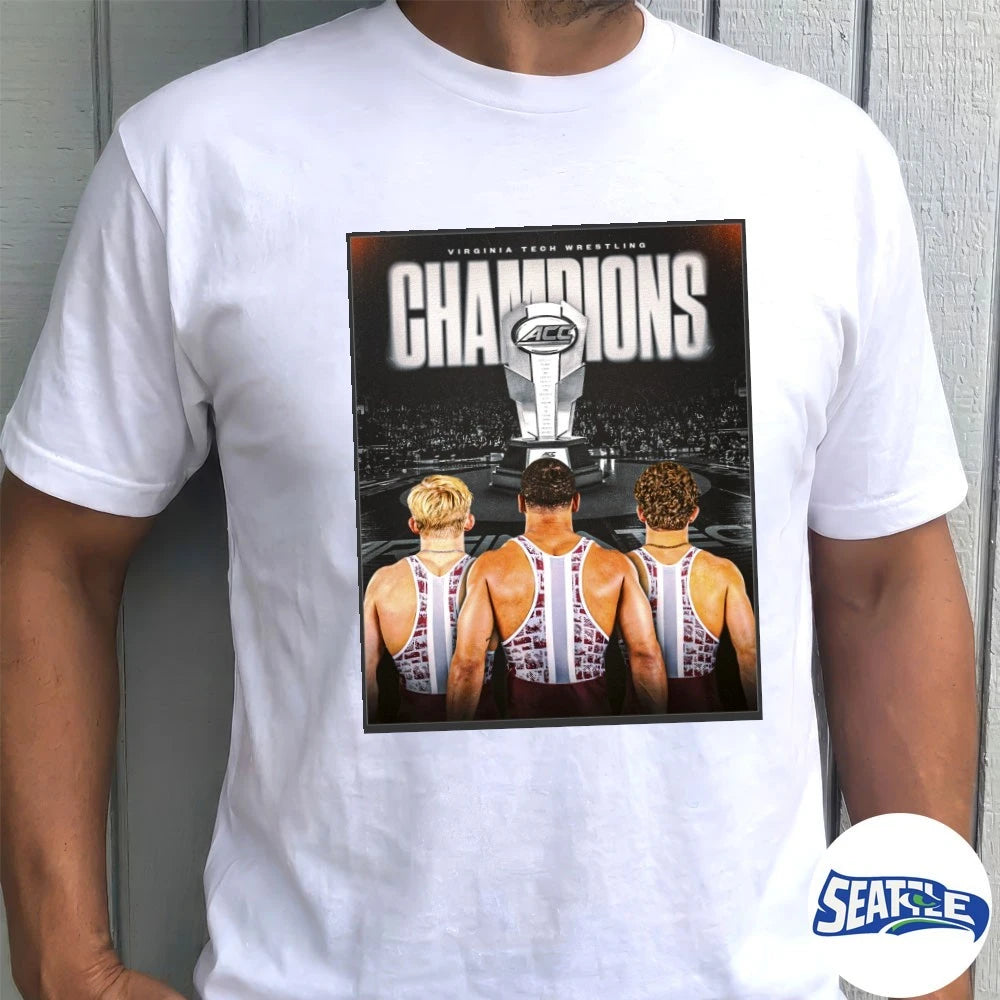 Official Virginia Tech Wrestling Back-To-Back ACC The Title Stays In Blacksburg Poster t-shirt