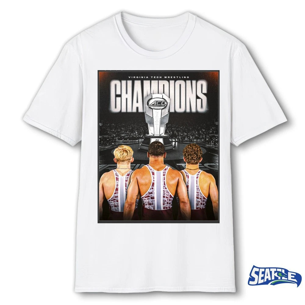 Official Virginia Tech Wrestling Back-To-Back ACC The Title Stays In Blacksburg Poster t-shirt