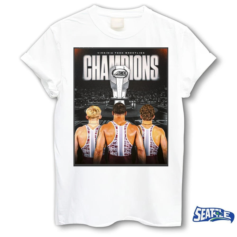 Official Virginia Tech Wrestling Back-To-Back ACC The Title Stays In Blacksburg Poster t-shirt