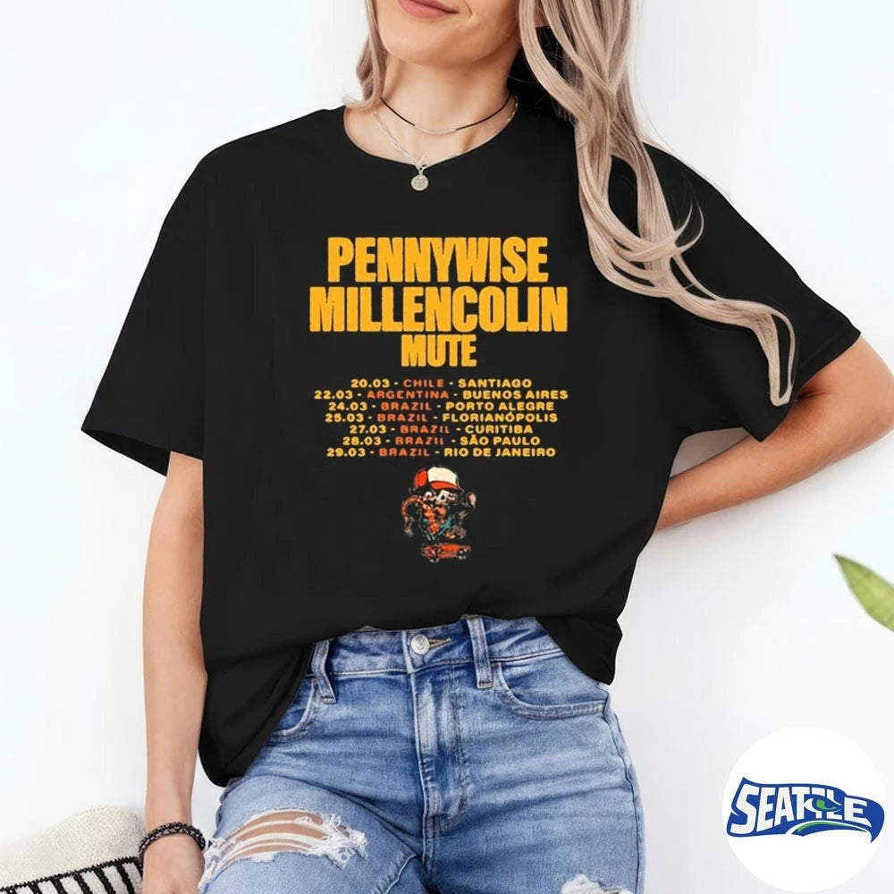 Official We Are One Tour Pennywise Millencolin Mute March 2026 t-shirt