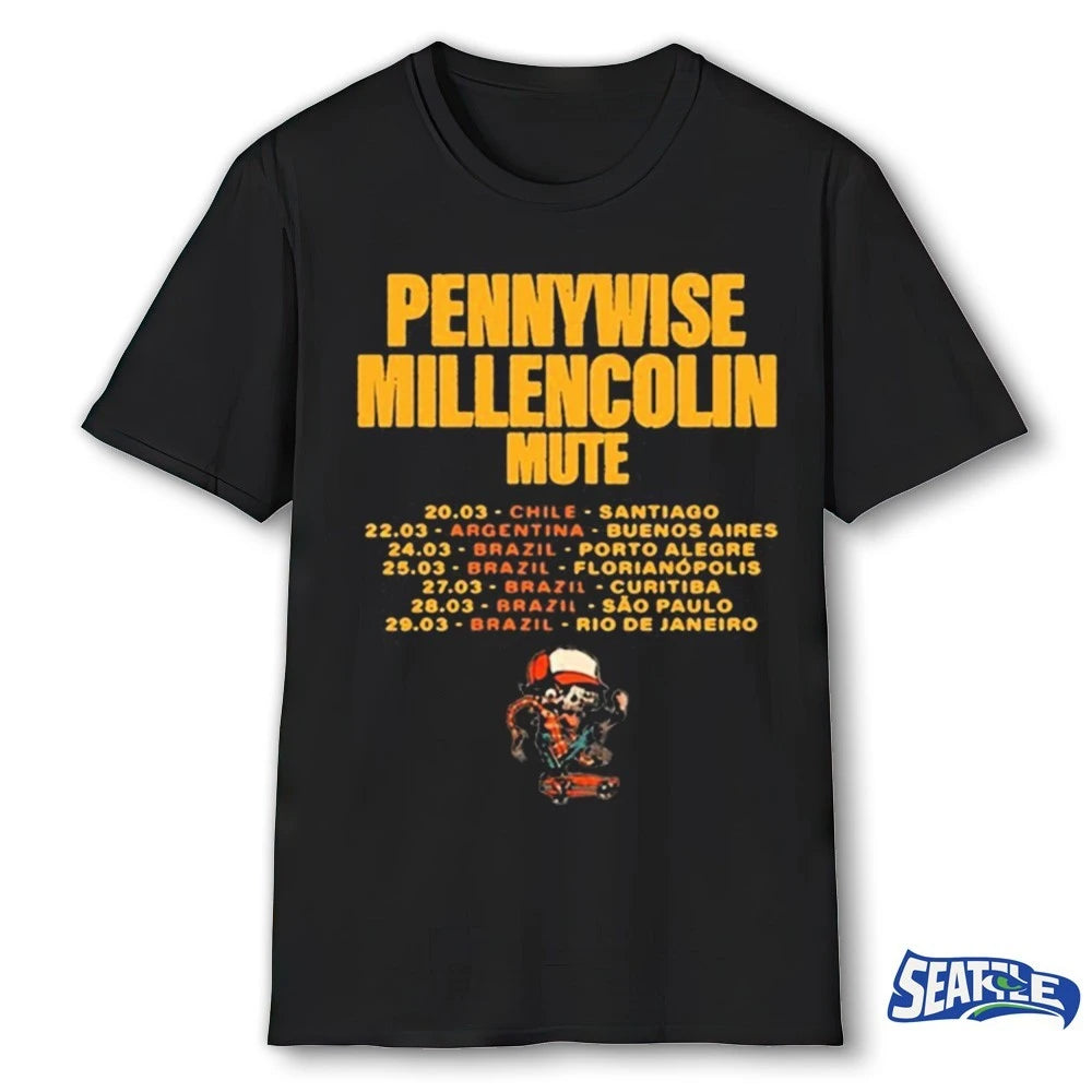 Official We Are One Tour Pennywise Millencolin Mute March 2026 t-shirt