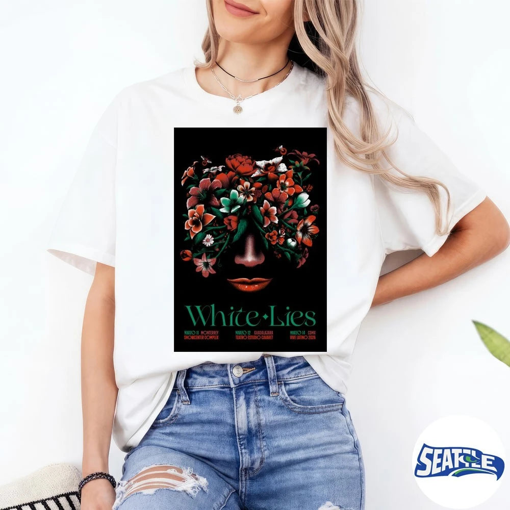 Official White Lies March 11-14 2026 Mexico Tour Poster t-shirt