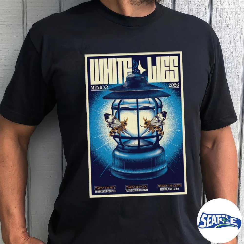 Official White Lies Mexico March 11-14 2026 Event Poster t-shirt