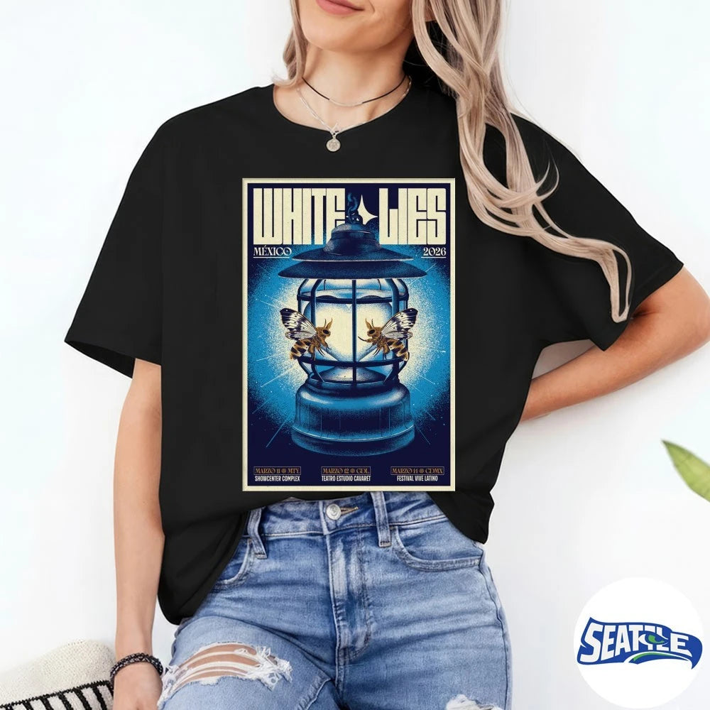 Official White Lies Mexico March 11-14 2026 Event Poster t-shirt