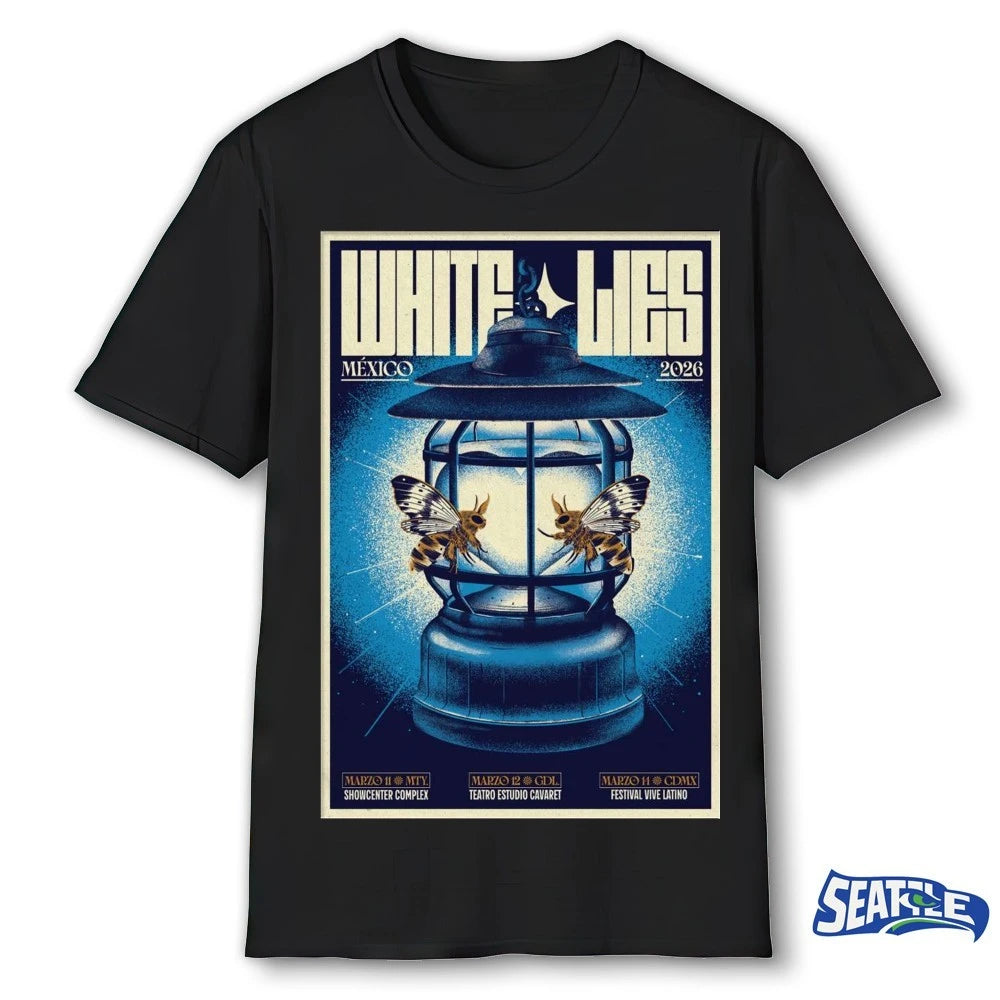 Official White Lies Mexico March 11-14 2026 Event Poster t-shirt