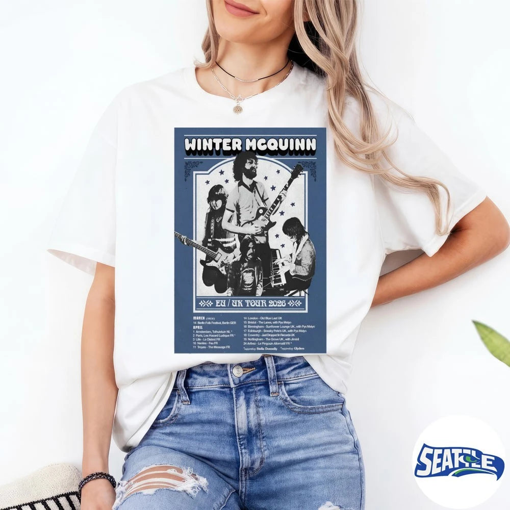 Official Winter McQuinn 2026 Mach – April Tour EU-UK Poster t-shirt