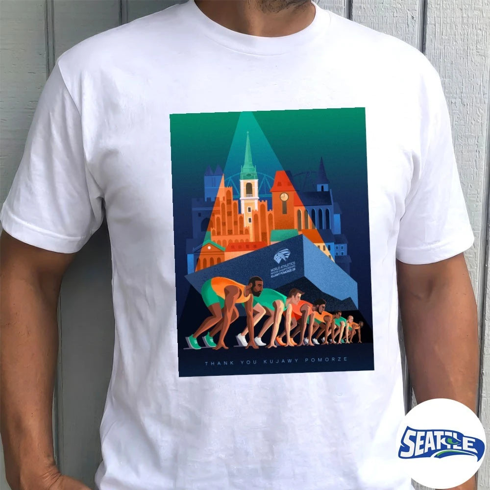 Official World Athletics Indoor Championships Kujawy Pomorze 2026 Thank You Kujawy Pomorze Poster t-shirt