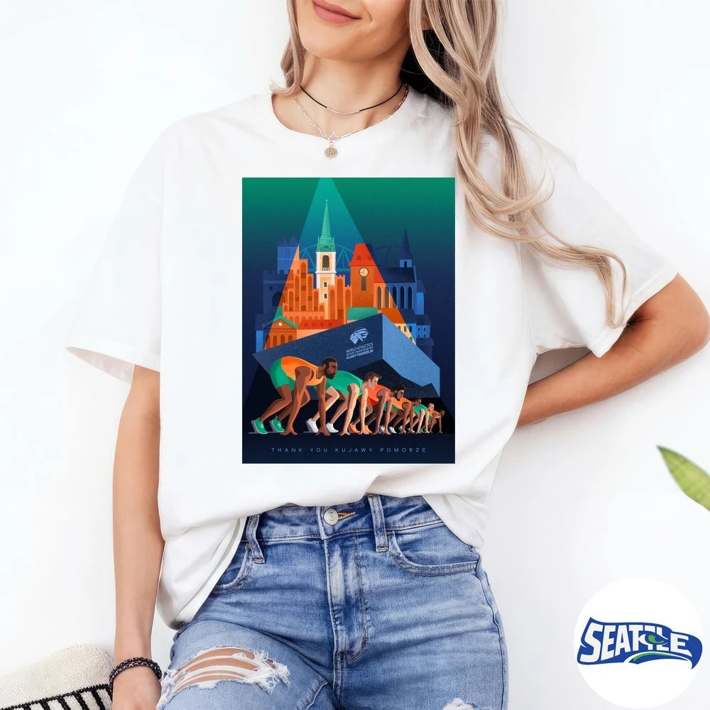 Official World Athletics Indoor Championships Kujawy Pomorze 2026 Thank You Kujawy Pomorze Poster t-shirt