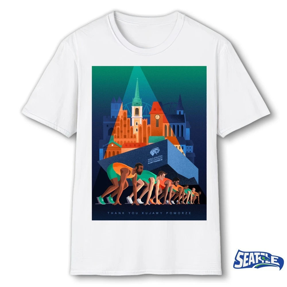 Official World Athletics Indoor Championships Kujawy Pomorze 2026 Thank You Kujawy Pomorze Poster t-shirt