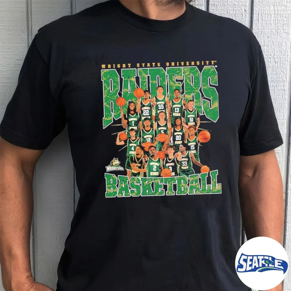 Official Wright State University Raiders NCAA Men’s Basketball Team Collage t-shirt
