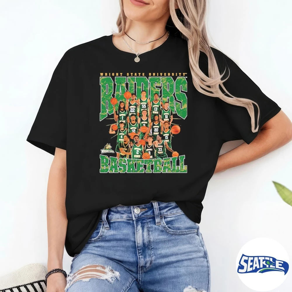 Official Wright State University Raiders NCAA Men’s Basketball Team Collage t-shirt