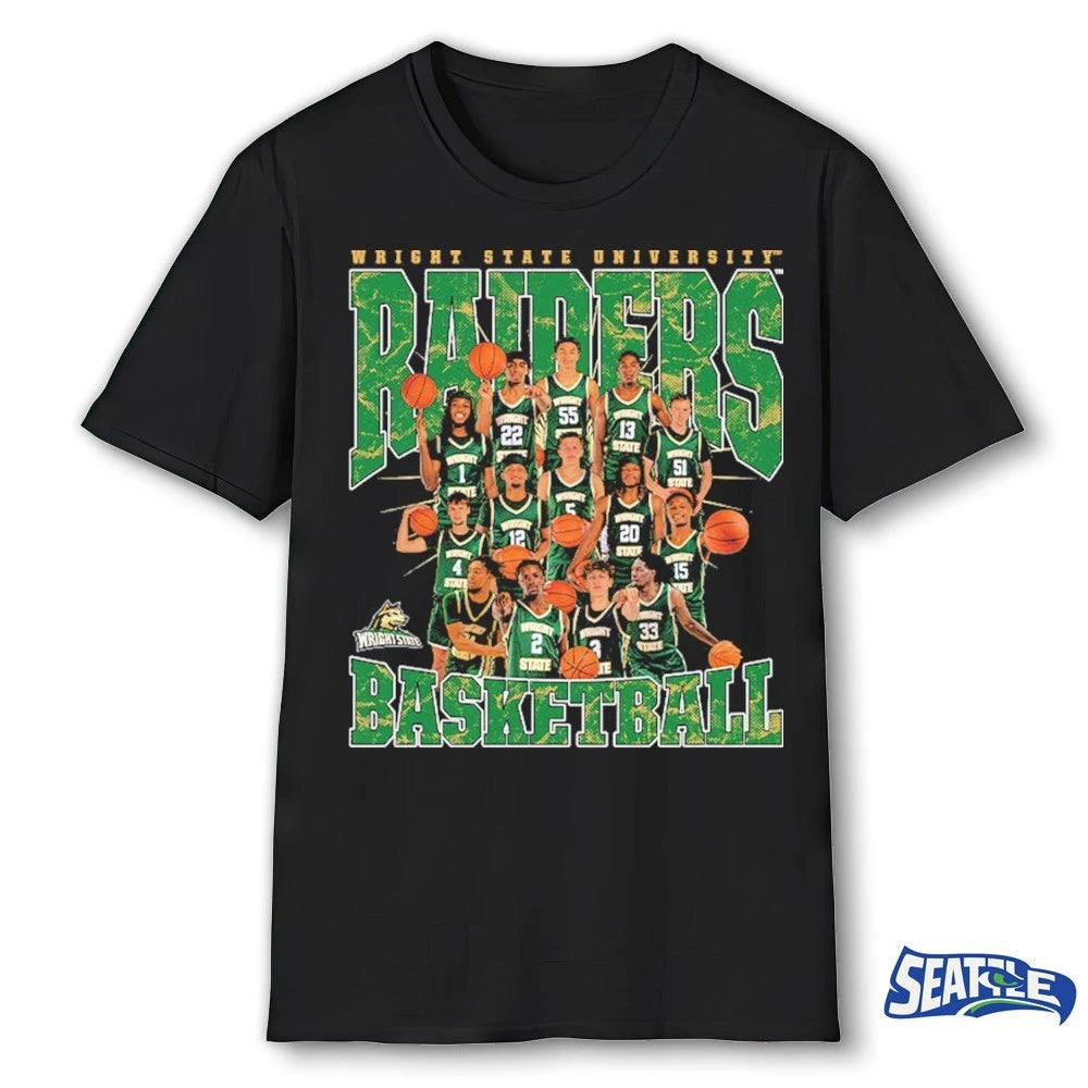 Official Wright State University Raiders NCAA Men’s Basketball Team Collage t-shirt