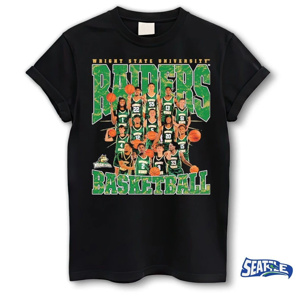 Official Wright State University Raiders NCAA Men’s Basketball Team Collage t-shirt
