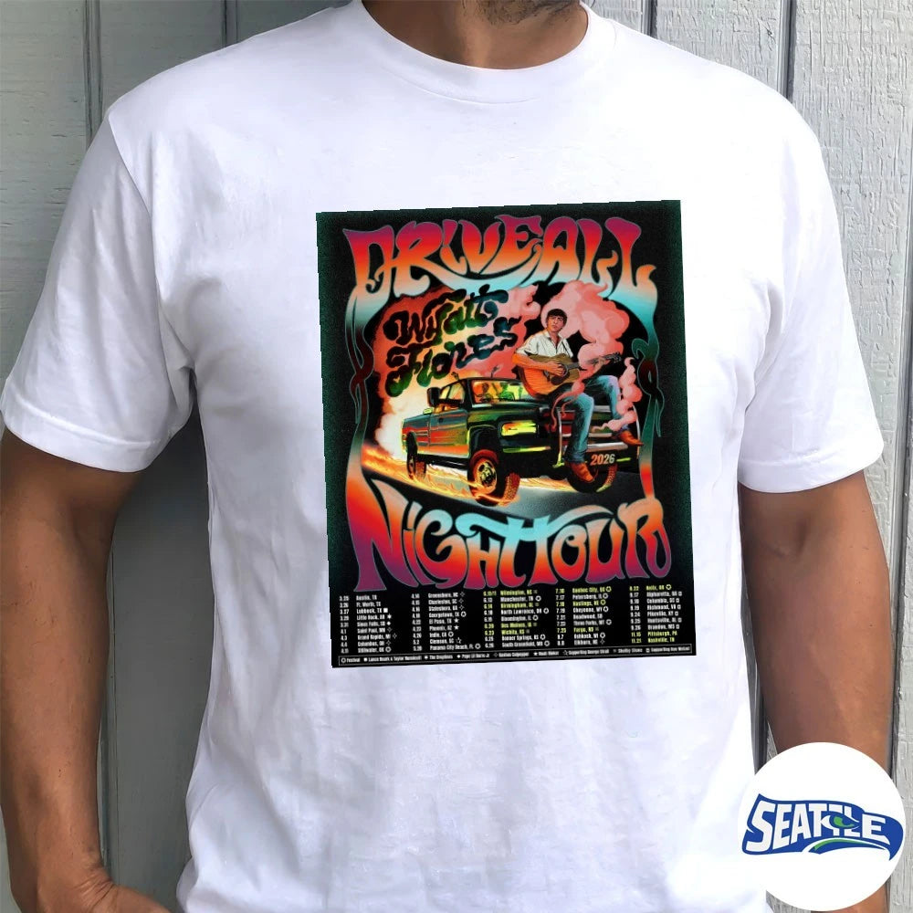 Official Wyatt Flores Drive All Night Tour New Shows North America Poster t-shirt