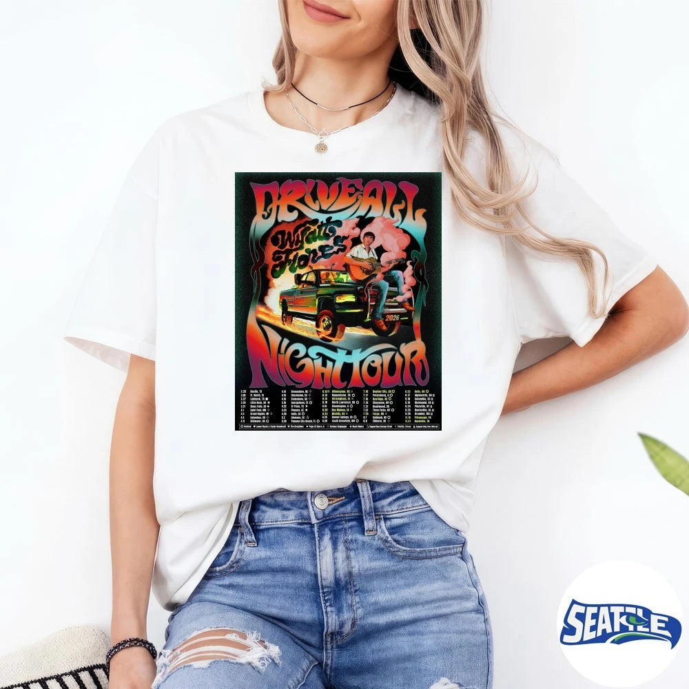Official Wyatt Flores Drive All Night Tour New Shows North America Poster t-shirt