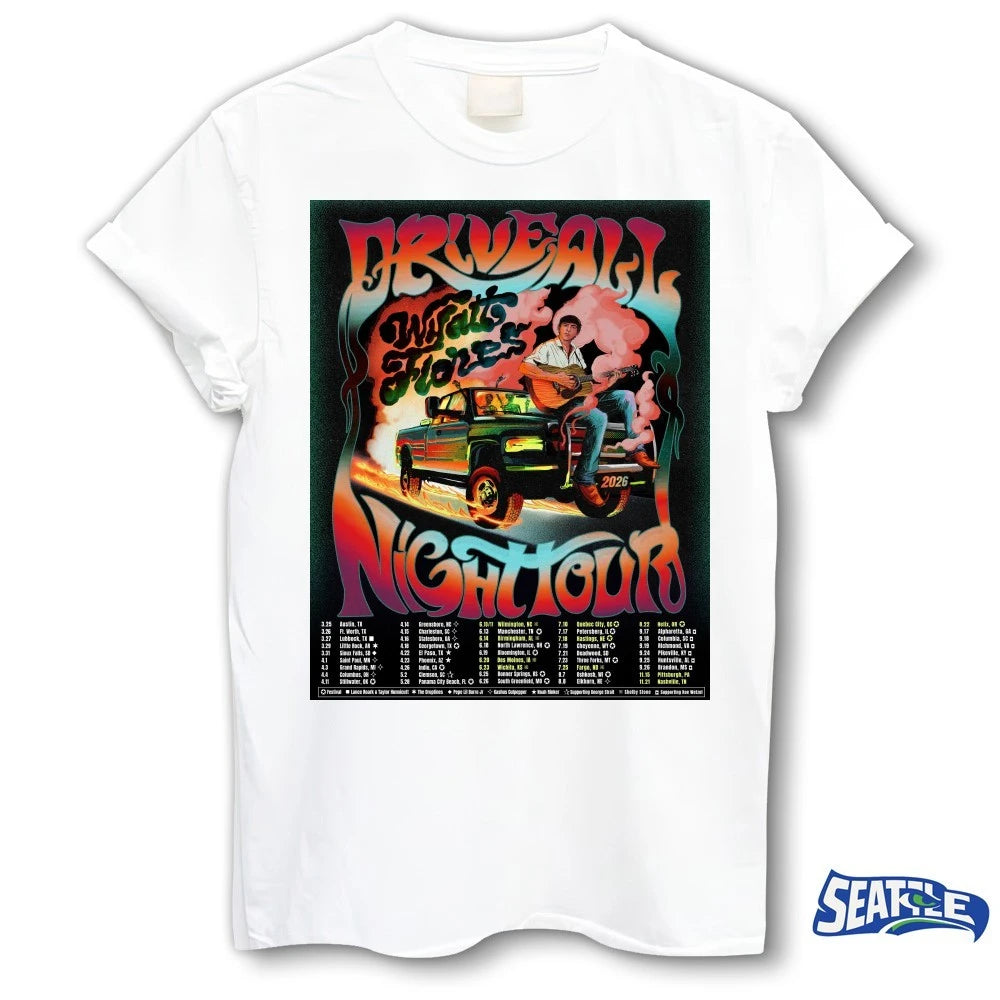 Official Wyatt Flores Drive All Night Tour New Shows North America Poster t-shirt