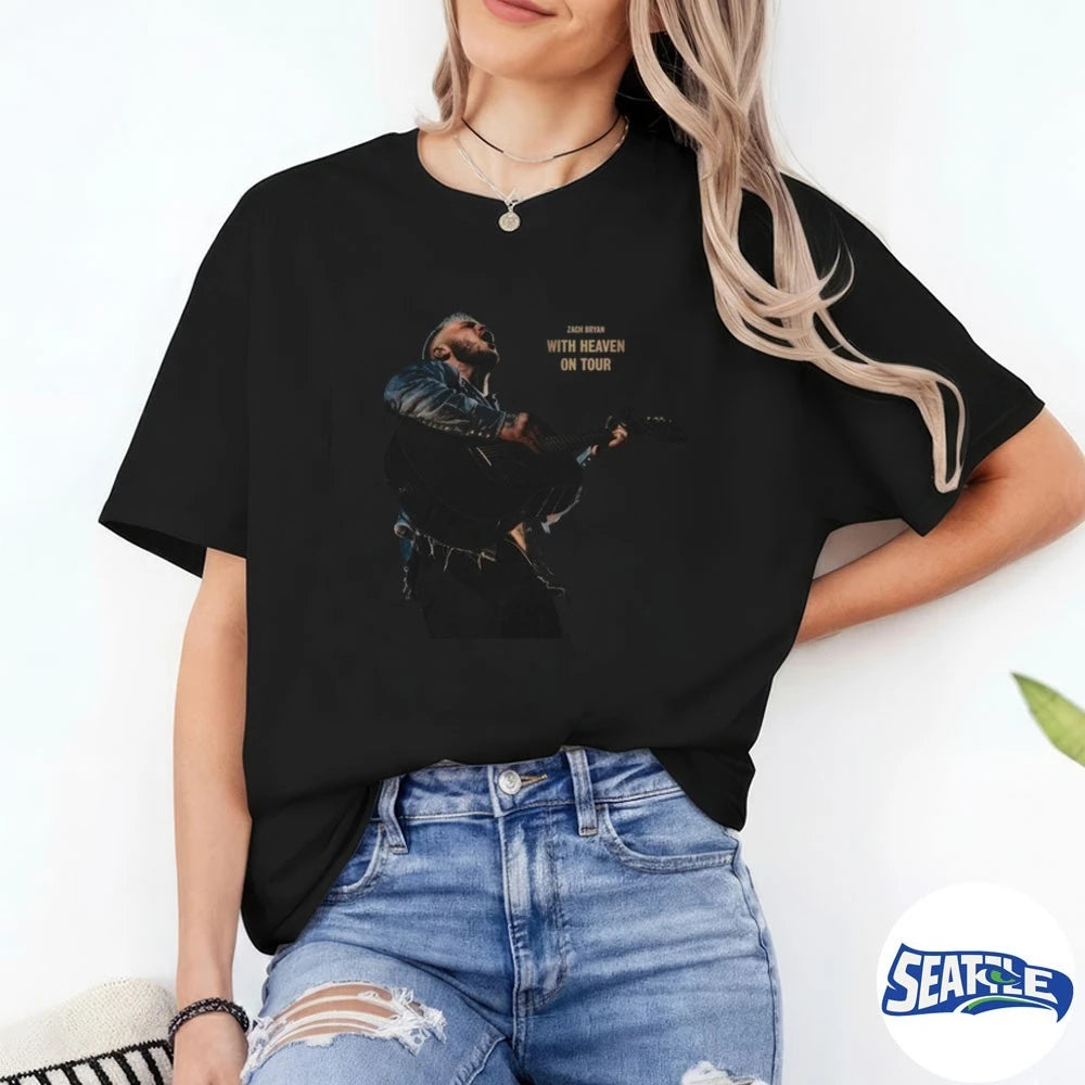 Official Zach Bryan With Heaven on Tour 2026 t-shirt