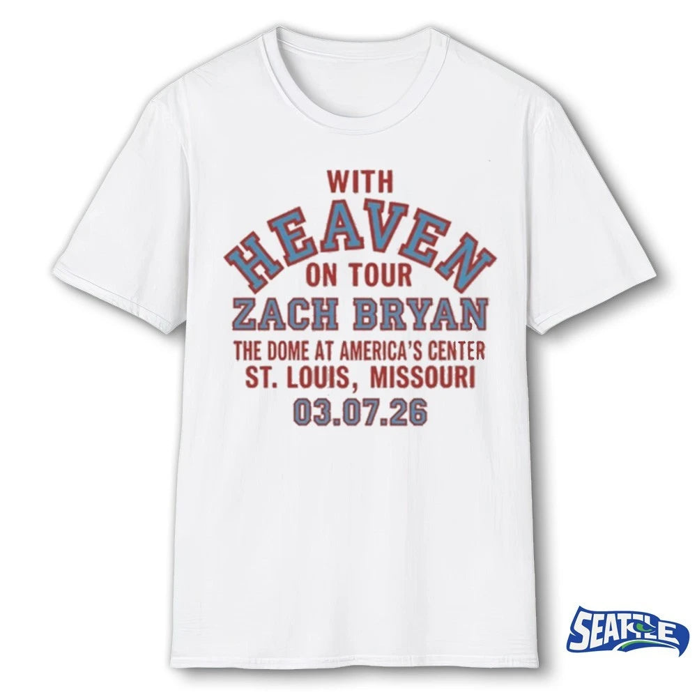 Official Zach Bryan With Heaven On Tour The Dome At America’s Center March 7 2026 St Louis t-shirt