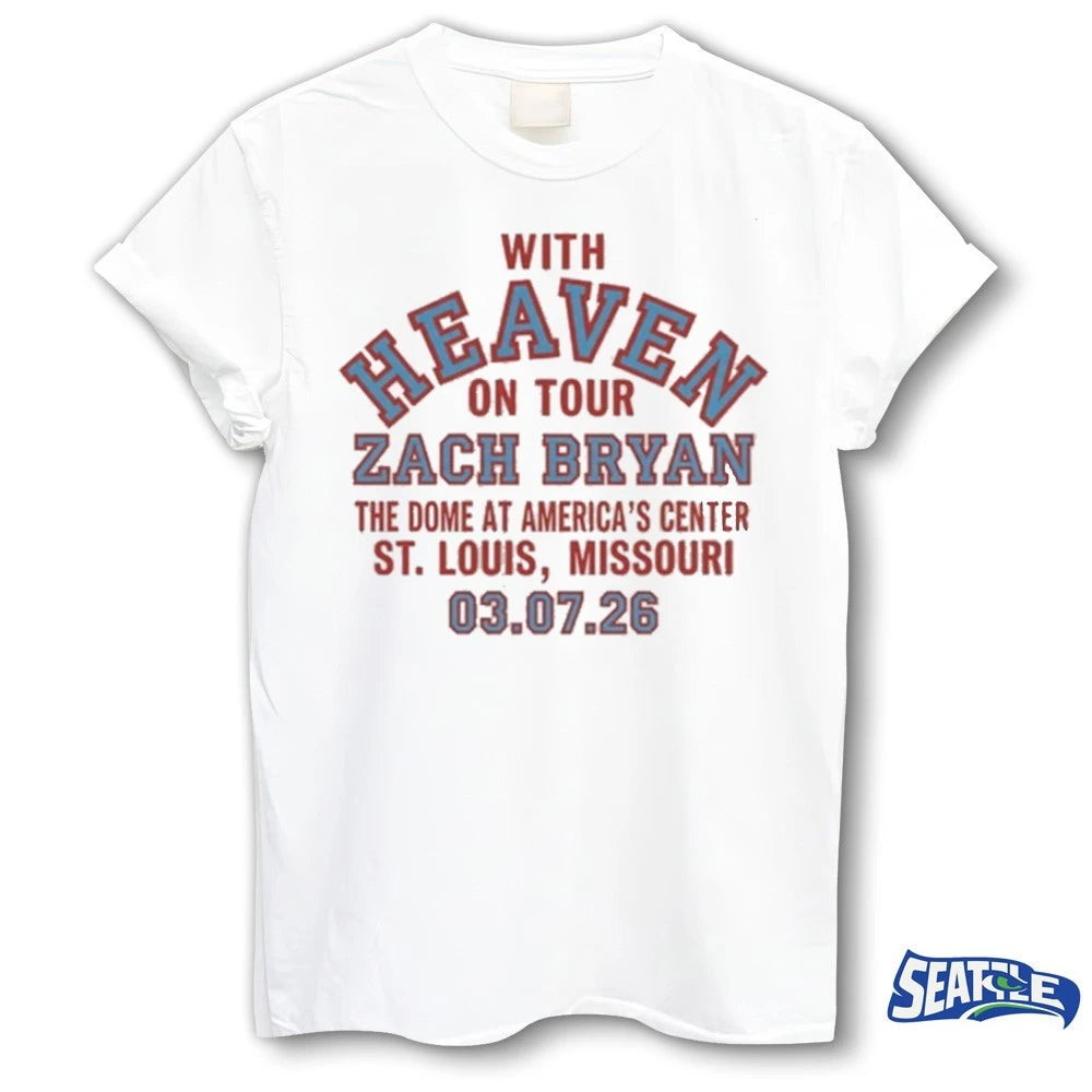 Official Zach Bryan With Heaven On Tour The Dome At America’s Center March 7 2026 St Louis t-shirt