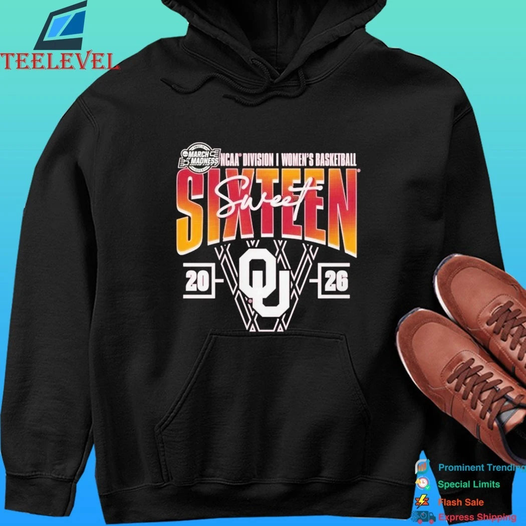 Oklahoma Sooners 2026 Ncaa Women’s Basketball Tournament March Madness Sweet 16 Court Shot Shirt