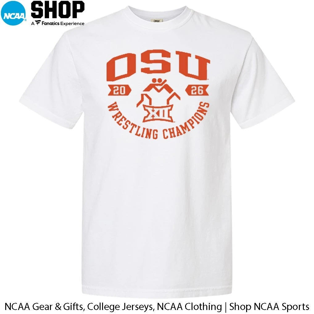 Oklahoma State Cowboys Big 12 2026 Wrestling Champions T-Shirt