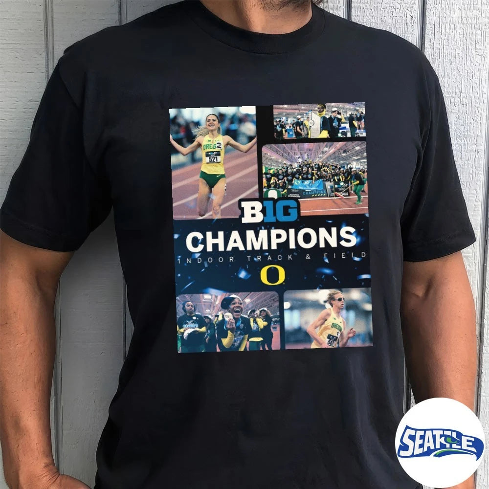 Oregon Big Ten Champions Women’s and Men’s Indoor Track And Field Poster shirt