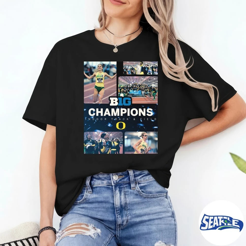 Oregon Big Ten Champions Women’s and Men’s Indoor Track And Field Poster shirt