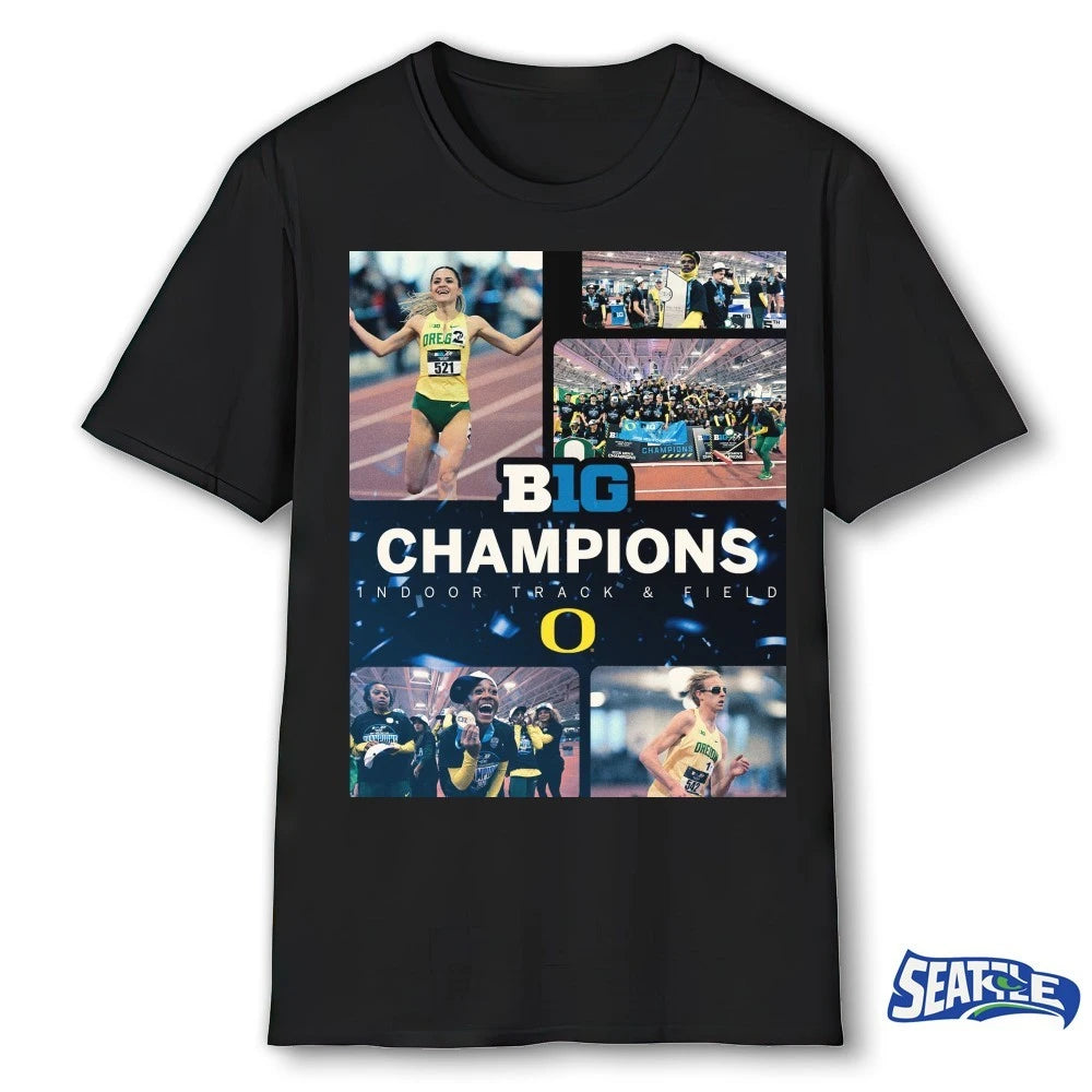 Oregon Big Ten Champions Women’s and Men’s Indoor Track And Field Poster shirt