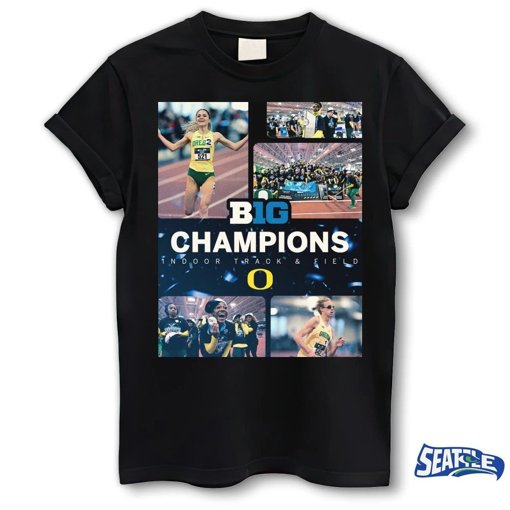Oregon Big Ten Champions Women’s and Men’s Indoor Track And Field Poster shirt