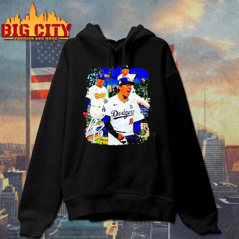 oshinobu Yamamoto Los Angeles Dodgers Signature Player Collage 2026 Shirt
