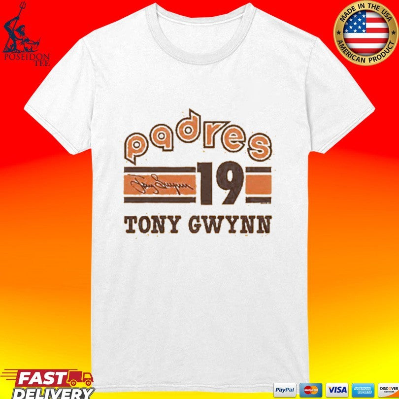 Padres 19 Tony Gwynn Signature T-shirt