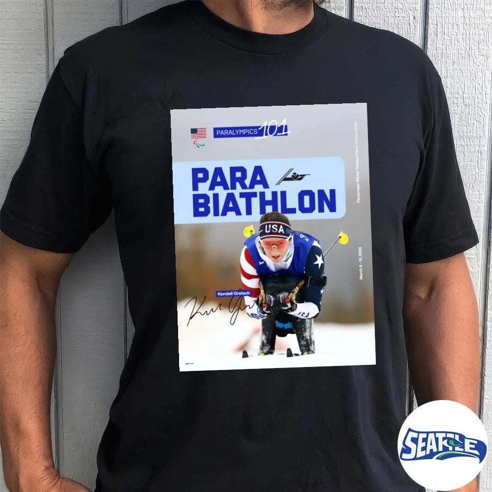 Para Biathlon Kendall Gretsch Winter Paralympics 101 Signature Poster shirt