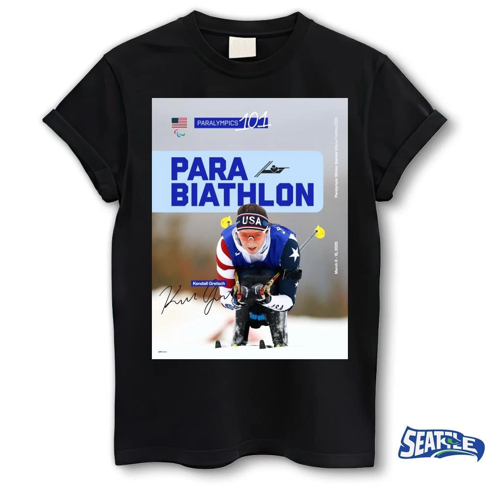Para Biathlon Kendall Gretsch Winter Paralympics 101 Signature Poster shirt